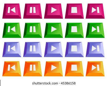 set of colored media bar