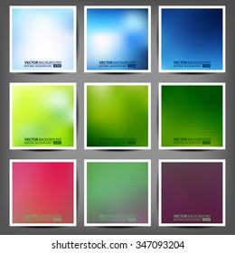 set of colored mesh banners, vector illustration