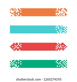 Set of colored modern pixel banners for headers. Banners ready for your text or design. Vector illustration.