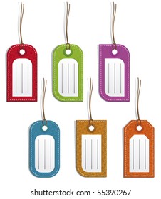 set of colored name tags or price tags