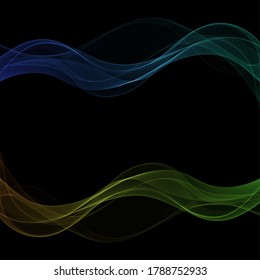 conjunto de olas de neón de color. curvas abstractas.