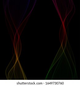 Set of colored neon waves. banner for advertising
