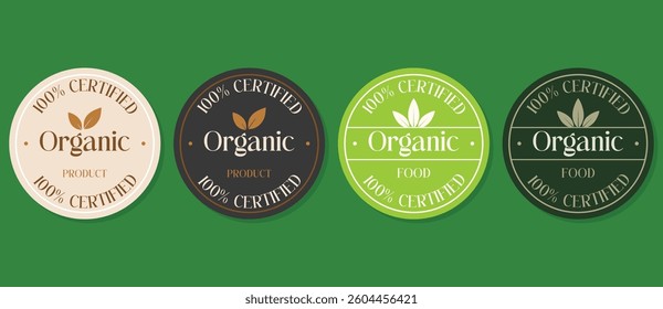 Set of colored organic Label templates. Good for eco-friendly, natural, eco, bio, healthy sticker, label, badge and logo