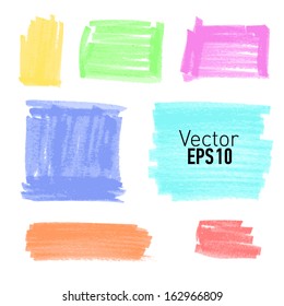 Set of colored paint stains for your design. Vector illustration.