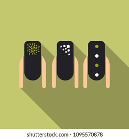 set of colored painted nails. manicure. nail polish. isolated on a background