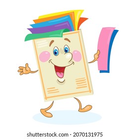 Set mit farbigem Papier für die Kreativität von Kindern. Im Cartoon-Stil. Einzeln auf weißem Hintergrund. Vektorgrafik. Schulbedarf.