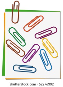 Set Of Colored Paper Clips. Vector Illustration