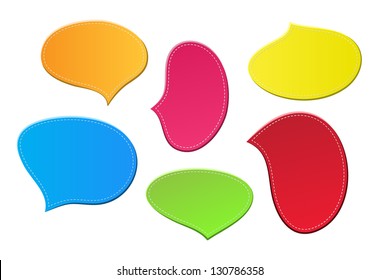 Set of colored paper speech bubbles. EPS10 vector.