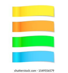 Set of colored paper stickers - vector illustration. Blank color stickers. Post note isolated.