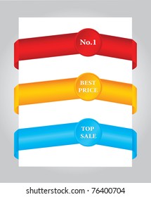 Set of colored paper tags
