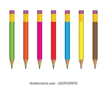 Set of colored pencil collection.