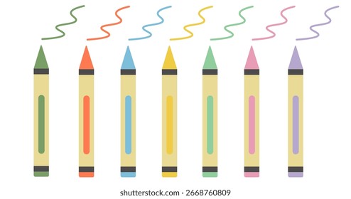 Conjunto de lápiz de color en estilo doodle en Vector. Elemento para el diseño de la tarjeta postal Imprimir Póster