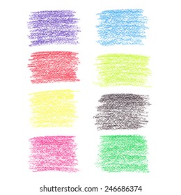 Set of colored pencil spots