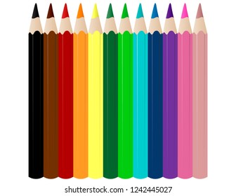 Set of colored pencils