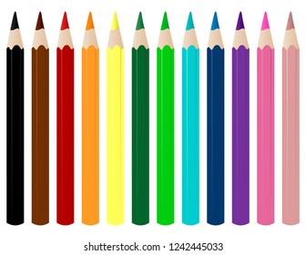 Set of colored pencils