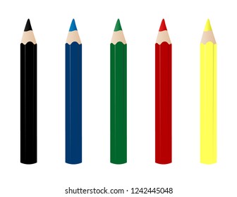 Set of colored pencils