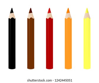 Set of colored pencils