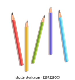 set of colored pencils