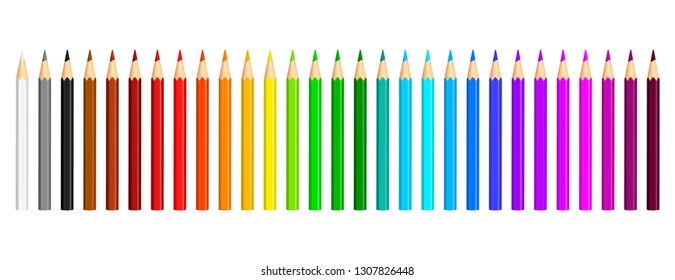 set of colored pencils