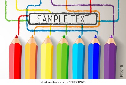 set of colored pencils
