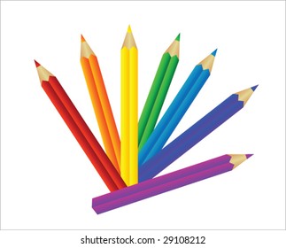 set of colored pencils