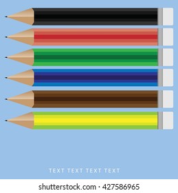 Set of colored pencils
