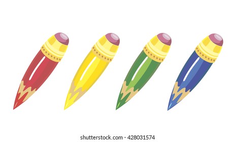 set of colored pencils