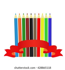 A set of colored pencils