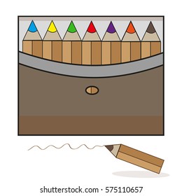A set of colored pencils 