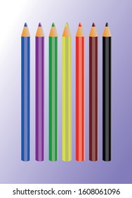set of colored pencils for children