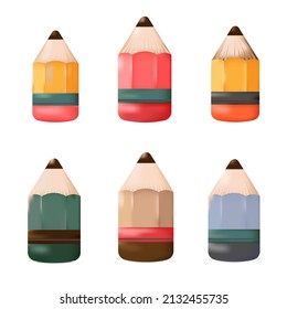 Set of colored pencils for design wrapping papers,textile print,cover,icons.