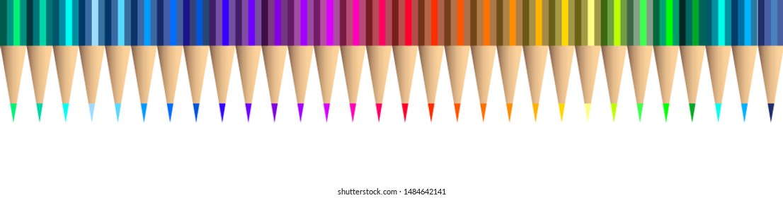 Set of colored pencils. Hat for the site, banner, element for your design.