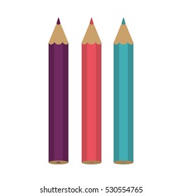 Set of colored pencils icon