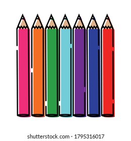 Set of colored pencils icons - Vector illustration