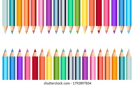 Conjunto de lápices de colores sobre fondo blanco.
