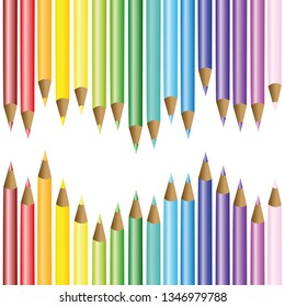 set of colored pencils in rainbow colors vector illustration EPS10