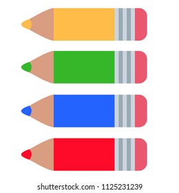 Set of colored pencils. Vector illustration design