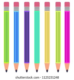 Set of colored pencils. Vector illustration design