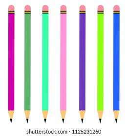 Set of colored pencils. Vector illustration design
