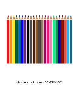 Set of colored pencils. Vector illustration on white background.