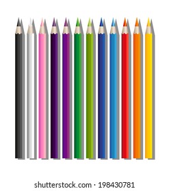 Set of colored pencils, vector illustration in EPS1