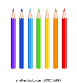 A set of colored pencils. Vector illustration on white background.