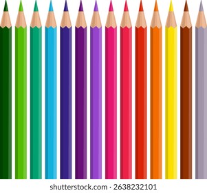 Set of colored pencils. Vector illustration.