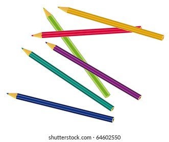 A set of colored pencils. Vector illustration