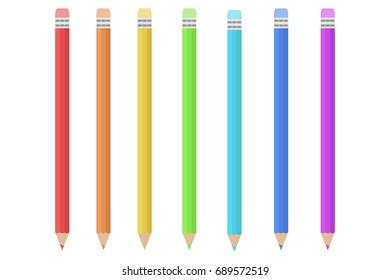 A set of colored pencils. vector illustration.