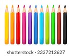A set of colored pencils.Back to school.Vector illustration of colored pencils.