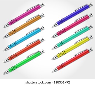 set of colored pens