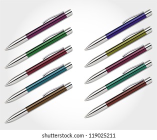 set of colored pens
