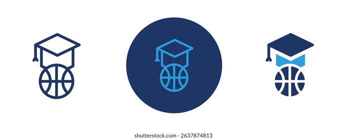 Set of colored pixel perfect Basketball training icon with 1 unexpanded, 1 silhouette, Icon of basketball training, depicting sports coaching and athletic practice.