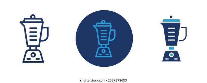 Set of colored pixel perfect Blender icon with 1 unexpanded, 1 silhouette, Blender icon representing a kitchen appliance used to mix or puree food.